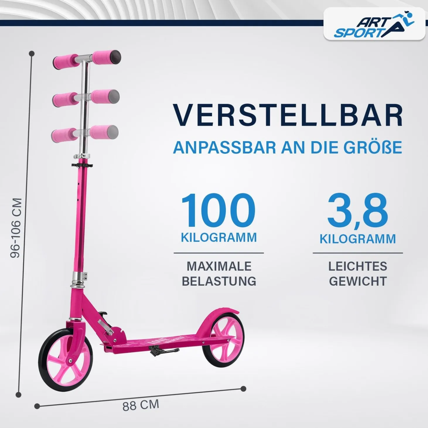 Cityroller - diverse Designs Scooter mit XXL Rädern, Fußständer, Hinterradreibungsbremse
