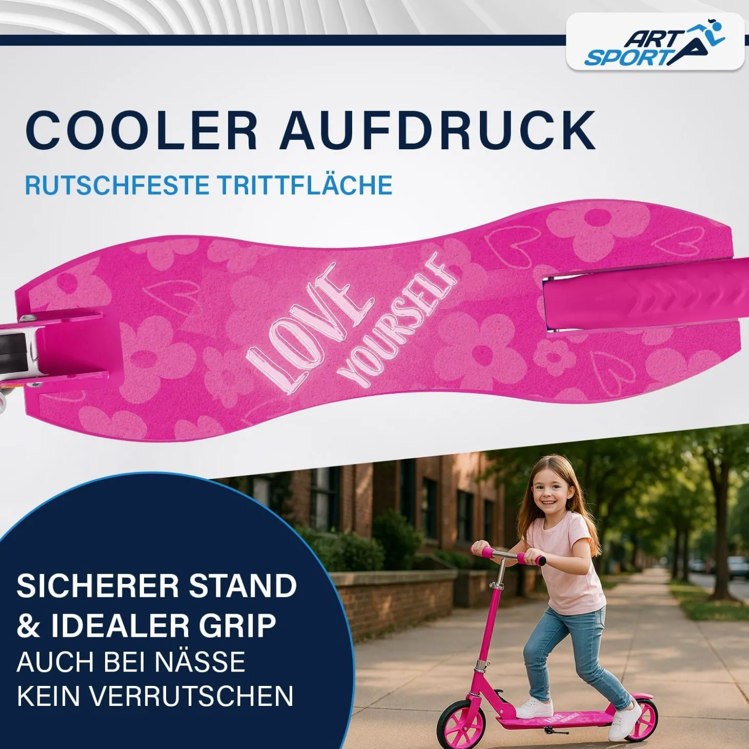 Cityroller - diverse Designs Scooter mit XXL Rädern, Fußständer, Hinterradreibungsbremse