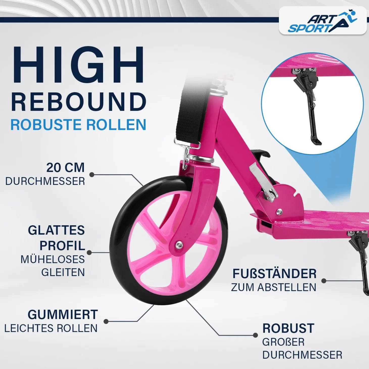 Cityroller - diverse Designs Scooter mit XXL Rädern, Fußständer, Hinterradreibungsbremse