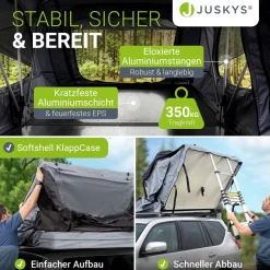 Dachzelt Lago für 2-3 Personen Autodachzelt für Camping & Roadtrips
