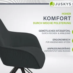 Drehstuhl Clyde mit Cord Stilvoller Stuhl fürs Wohn- & Esszimmer