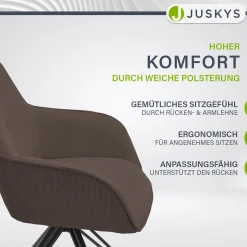 Drehstuhl Clyde mit Cord Stilvoller Stuhl fürs Wohn- & Esszimmer