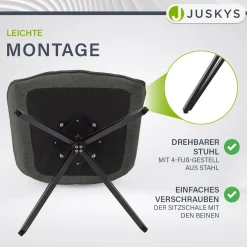 Drehstuhl Clyde mit Cord Stilvoller Stuhl fürs Wohn- & Esszimmer