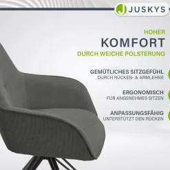 Drehstuhl Clyde mit Cord Stilvoller Stuhl fürs Wohn- & Esszimmer