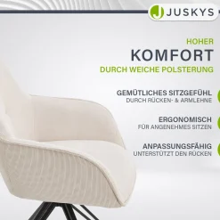 Drehstuhl Clyde mit Cord Stilvoller Stuhl fürs Wohn- & Esszimmer