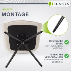 Drehstuhl Clyde mit Cord Stilvoller Stuhl fürs Wohn- & Esszimmer