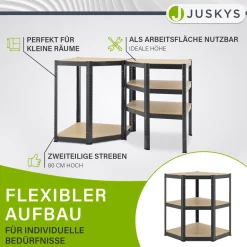 Eckregal Corner Basic 180 x 70 x 40 cm Lagerregal aus verzinktem Metall mit 5 Einlegeböden