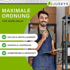 Eckregal Corner Easy 160 x 75 x 40-75 cm Lagerregal aus verzinktem Metall mit 4 Einlegeböden