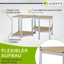 Eckregal Corner Easy 160 x 75 x 40-75 cm Lagerregal aus verzinktem Metall mit 4 Einlegeböden