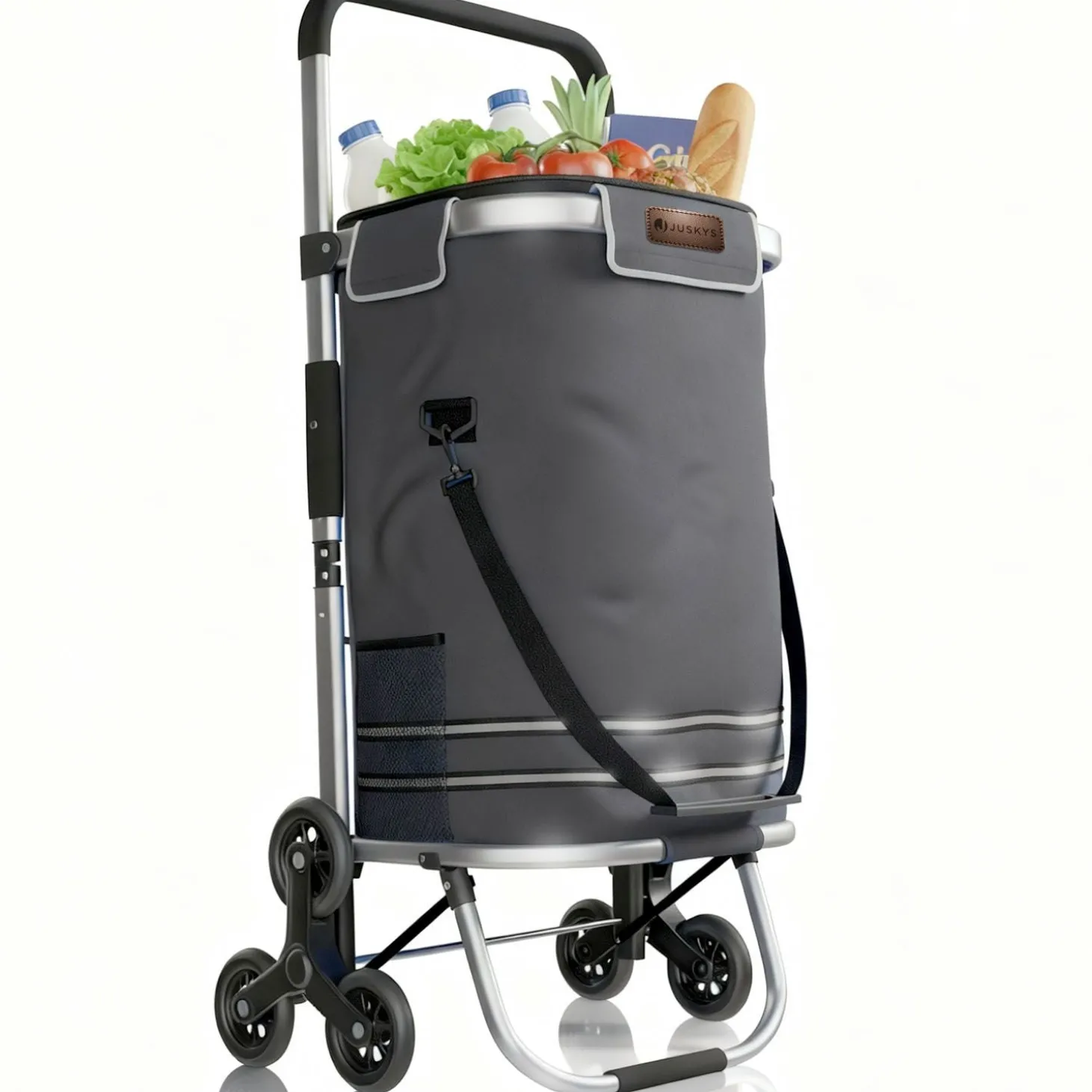 Einkaufstrolley Treppensteiger Einkaufstrolley klappbar 56 l mit abnehmbarer Tasche