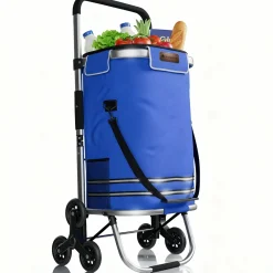Einkaufstrolley Treppensteiger Einkaufstrolley klappbar 56 l mit abnehmbarer Tasche