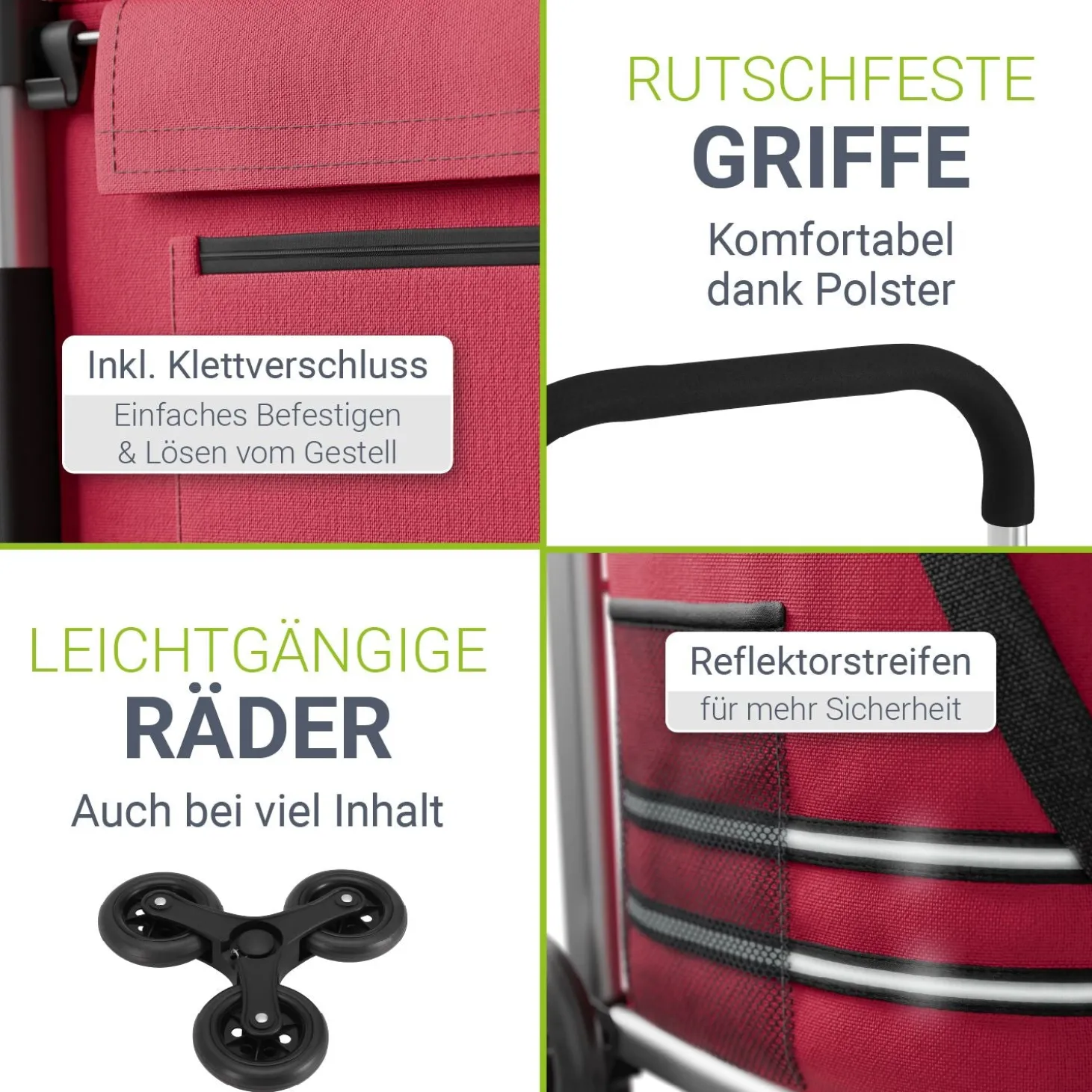 Einkaufstrolley Treppensteiger Einkaufstrolley klappbar 56 l mit abnehmbarer Tasche