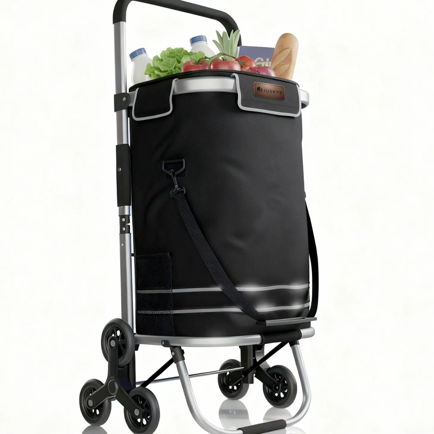 Einkaufstrolley Treppensteiger Einkaufstrolley klappbar 56 l mit abnehmbarer Tasche