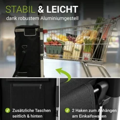 Einkaufstrolley Treppensteiger Einkaufstrolley klappbar 56 l mit abnehmbarer Tasche