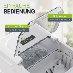 Eiswürfelmaschine mit Selbstreinigung IceOracle Erfrischende Eiswürfel in 2 Größen blitzschnell zubereitet