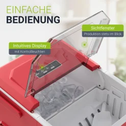Eiswürfelmaschine mit Selbstreinigung IceOracle Erfrischende Eiswürfel in 2 Größen blitzschnell zubereitet