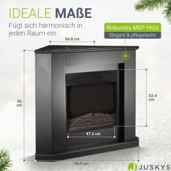 Elektrischer Kamin Elektrokamin mit Heizlüfter und Flammeneffekt - 1000/2000 W