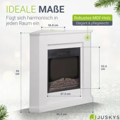 Elektrischer Kamin Elektrokamin mit Heizlüfter und Flammeneffekt - 1000/2000 W