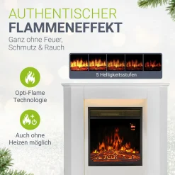 Elektrischer Kamin Elektrokamin mit Heizlüfter und Flammeneffekt - 1000/2000 W