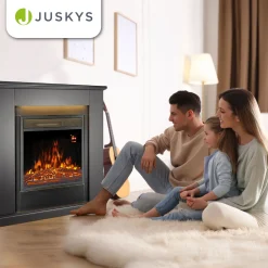 Elektrischer Kamin Elektrokamin mit Heizlüfter und Flammeneffekt - 1000/2000 W