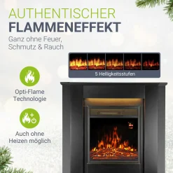 Elektrischer Kamin Elektrokamin mit Heizlüfter und Flammeneffekt - 1000/2000 W