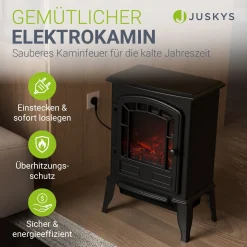 Elektrokamin 2000W mit Flammeneffekt Elektrischer Kaminofen für ein beheiztes Wohnzimmer