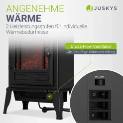 Elektrokamin 2000W mit Flammeneffekt Elektrischer Kaminofen für ein beheiztes Wohnzimmer
