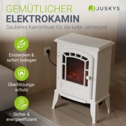 Elektrokamin 2000W mit Flammeneffekt Elektrischer Kaminofen für ein beheiztes Wohnzimmer