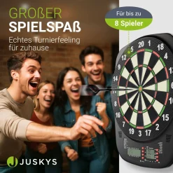 Elektronische Dartscheibe E-Dartscheibe mit LCD-Display, USB-C-Anschluss und 18 Pfeilen