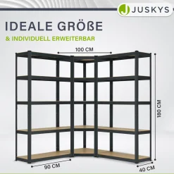 3er Regalsystem 1 Corner & 2 Basic Regalsystem mit insgesamt 15 Böden mit 2625 kg Tragkraft