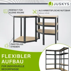 3er Regalsystem 1 Corner & 2 Basic Regalsystem mit insgesamt 15 Böden mit 2625 kg Tragkraft