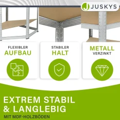 3er Regalsystem 1 Corner & 2 Easy mit 1 Eckregal, 2 Lagerregalen und 12 Einlegeböden