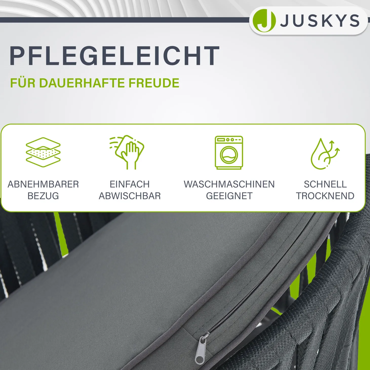 2er-Set Rope Stühle Gartenstühle mit Seilgeflecht – Inkl. Sitz- und Rückenkissen