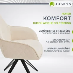 Esszimmerstuhl drehbar mit Samt Clyde Esszimmerstuhl mit Armlehne als 1er, 2er, 4er oder 6er Set
