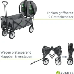 Faltbarer Bollerwagen Transportwagen für Freizeitaktivitäten