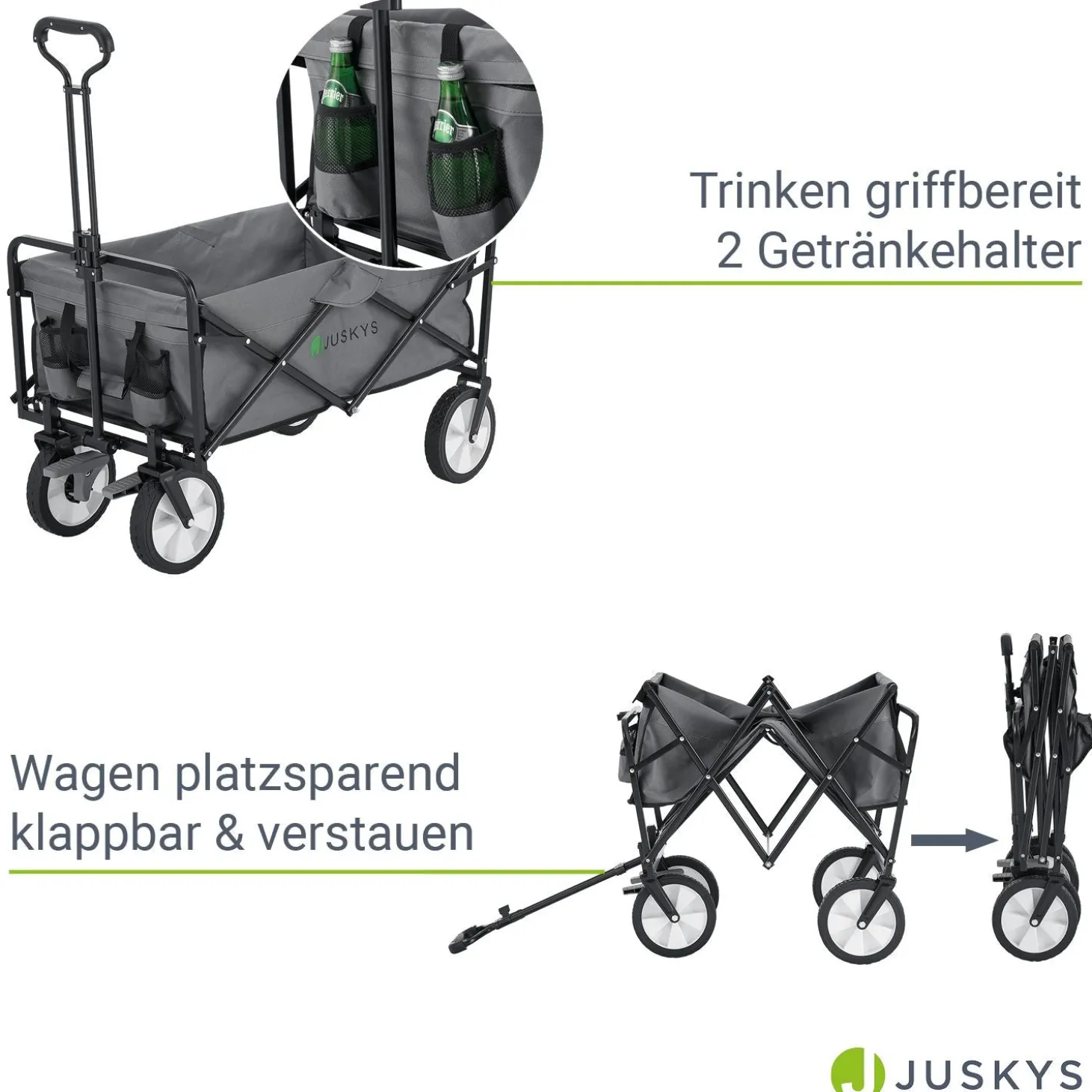 Faltbarer Bollerwagen Transportwagen für Freizeitaktivitäten