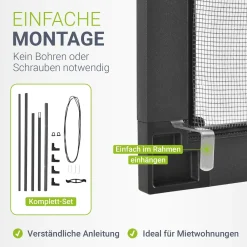 Fliegengitter für Fenster Zuverlässiger Insektenschutz mit Aluminiumrahmen