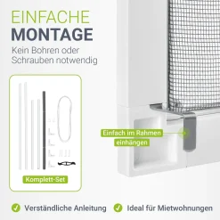 Fliegengitter für Fenster Zuverlässiger Insektenschutz mit Aluminiumrahmen