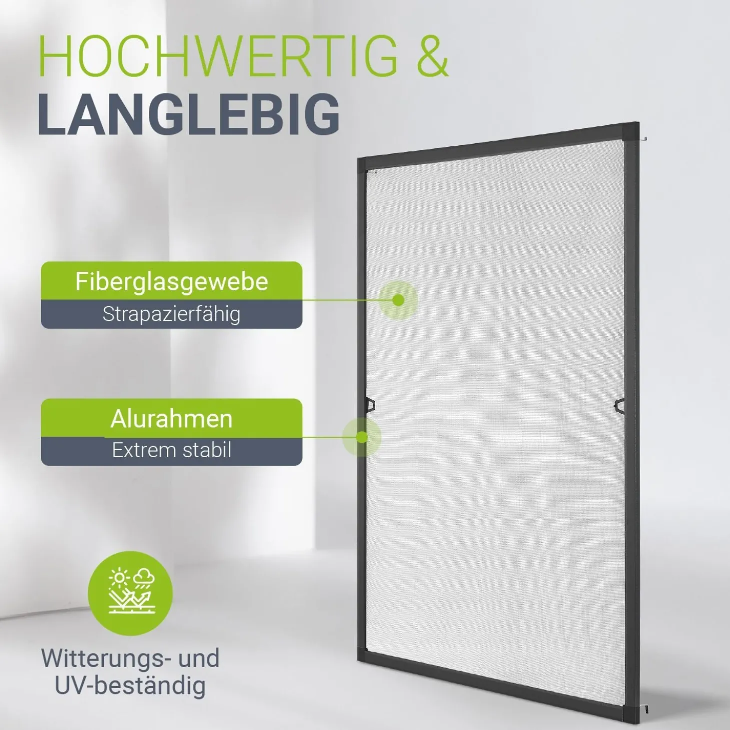 Fliegengitter für Fenster Zuverlässiger Insektenschutz mit Aluminiumrahmen