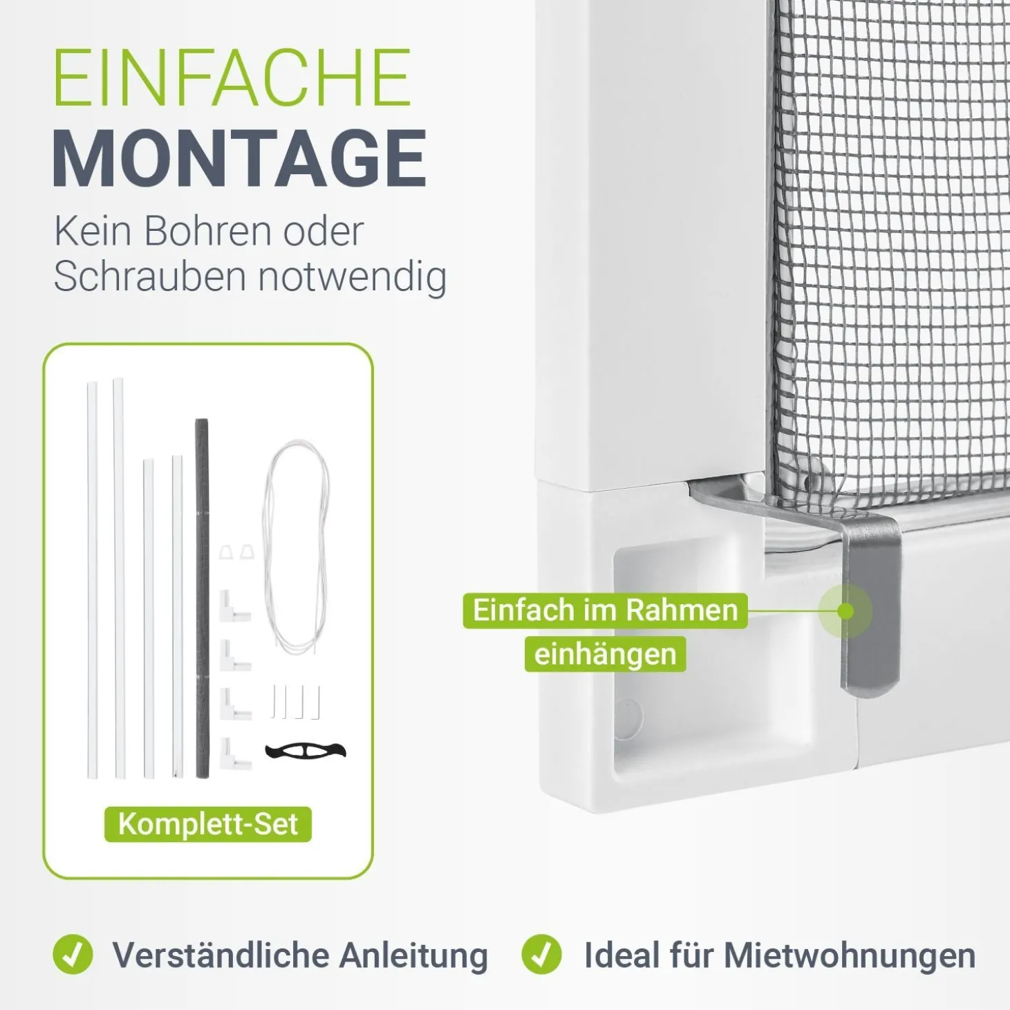 Fliegengitter für Fenster Zuverlässiger Insektenschutz mit Aluminiumrahmen