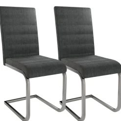 Freischwinger Stuhl Vegas mit Cord Moderner Esszimmerstuhl mit Metall-Gestell im Set