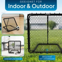 Fußball Rebounder 100 x 100 cm Power Pass Rebounder mit Klappfunktion für Pass- & Schusstraining