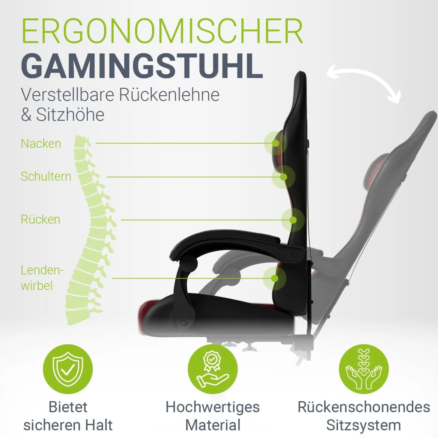 Gamingstuhl HyperSeat Bürostuhl für Home-Office & Gaming