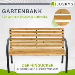 Gartenbank Modena 2 Sitzer Bank aus lackiertem Holz und Stahl