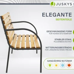 Gartenbank Modena 2 Sitzer Bank aus lackiertem Holz und Stahl