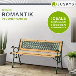 Gartenbank Pisa 2 Sitzer Bank aus lackiertem Holz und Gusseisen