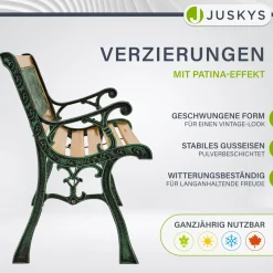 Gartenbank Pisa 2 Sitzer Bank aus lackiertem Holz und Gusseisen