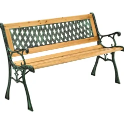 Gartenbank Pisa 2 Sitzer Bank aus lackiertem Holz und Gusseisen