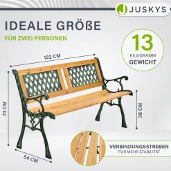 Gartenbank Sanremo 2 Sitzer Bank aus lackiertem Holz aus Gusseisen