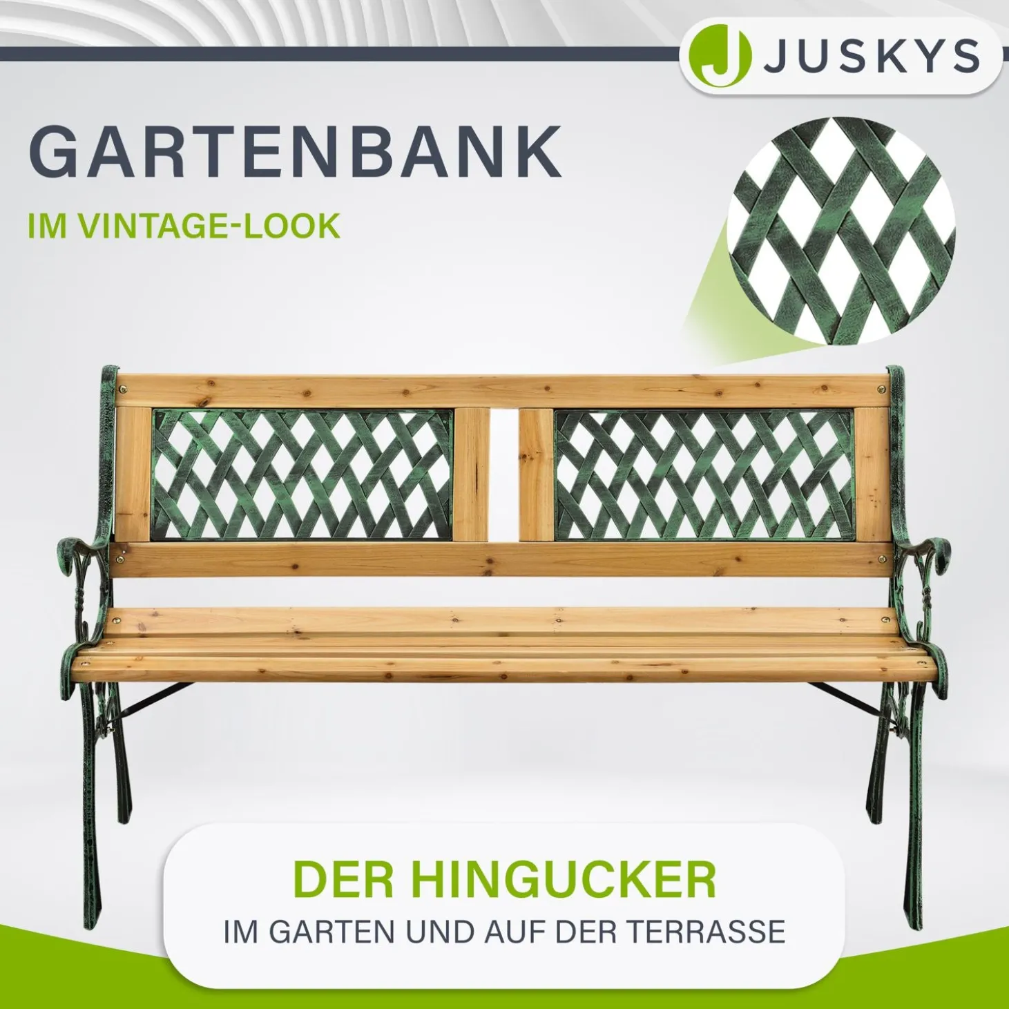 Gartenbank Sanremo 2 Sitzer Bank aus lackiertem Holz aus Gusseisen